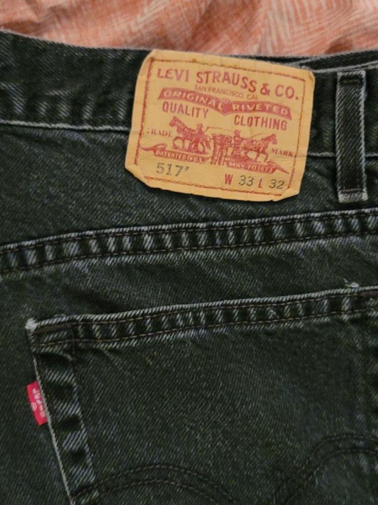 Vintage Levis 33 X 32 517 Boot Cut Black Jeans $22.50 Obo