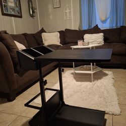 Adjustable Sofa Side Table, Laptop Holder/Desk/Dinner Tray Side Table