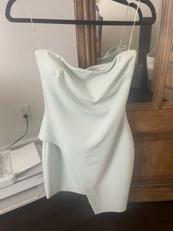 Elizabeth and James Strapless Asymmetric Hem Mini Dress