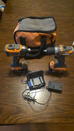 Ridgid drill set with 2 batteries