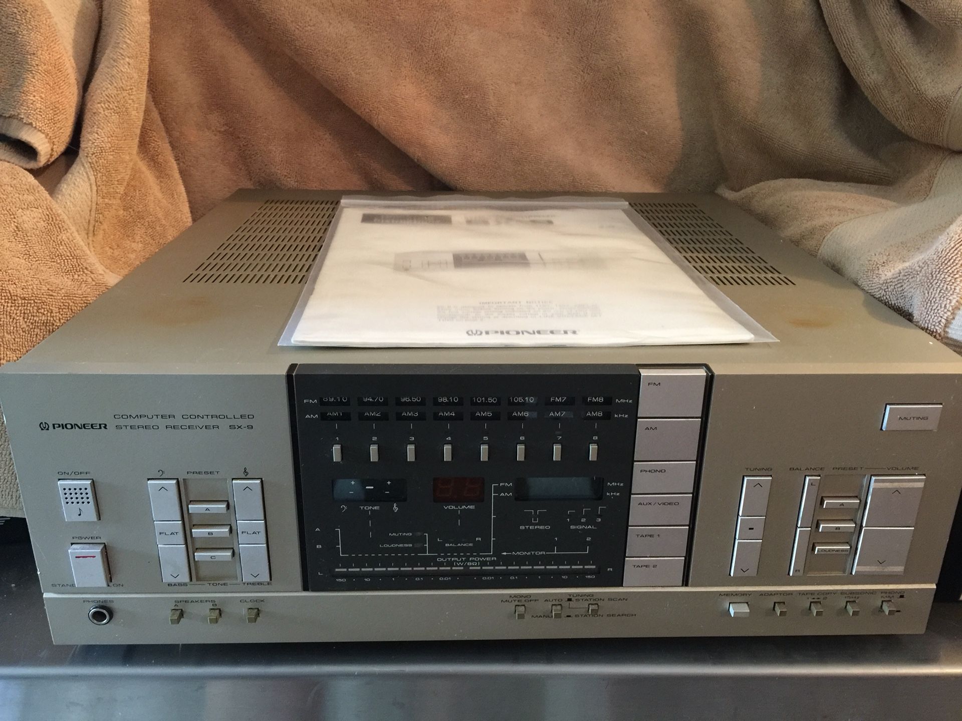 Pioneer SX-9 Stereo Receiver