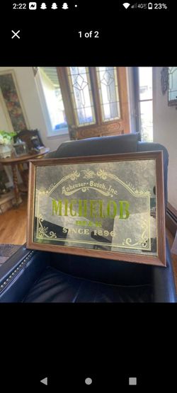 vintage Michelob Hanging Beer Mirror Sign