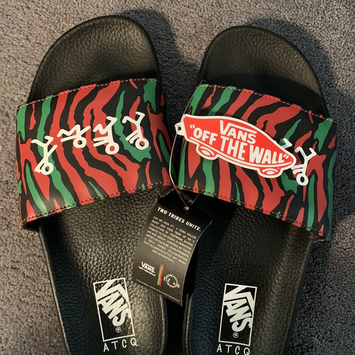 A Tribe Called Quest Size 10 Vans Slides Slippers