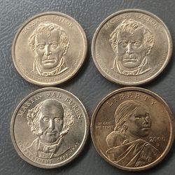 (4) Circulated gold color $1coins