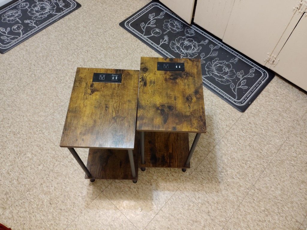 Two End Tables With Charging Ports!
