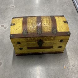 Antique Newspaper Lined Trunk