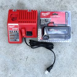 Genuine Milwaukee M18 8.0 Battery and Charger NEW