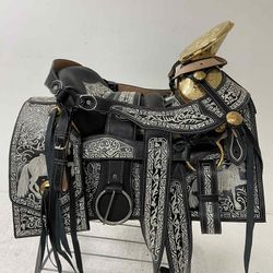 Montura Charra Bordada Chapeada En Oro 