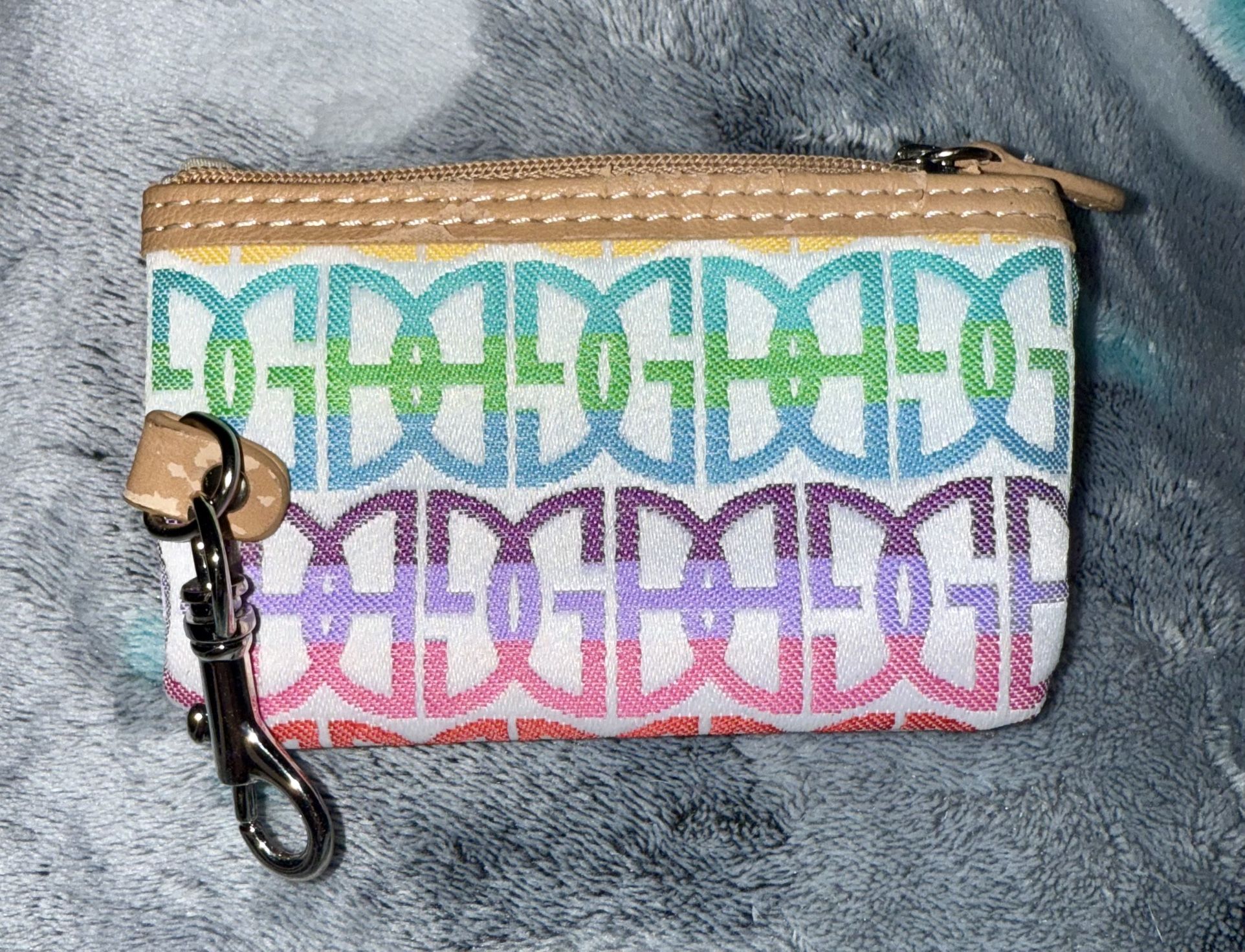 Giani Bernini Change Purse Wristlet Signature Pattern Canvas