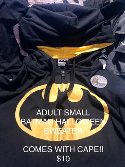 NEW Batman Halloween Sweater size adult (comes with cape)