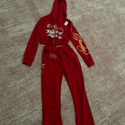 Red And Gold Ed Hardy Set  #DUPE