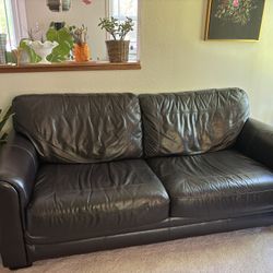 Dark brown Leather Couch 