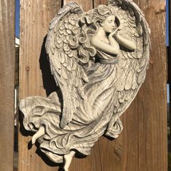 Beautiful Glittered Wings Wall Angel 15 x 13 x 3 inches.  