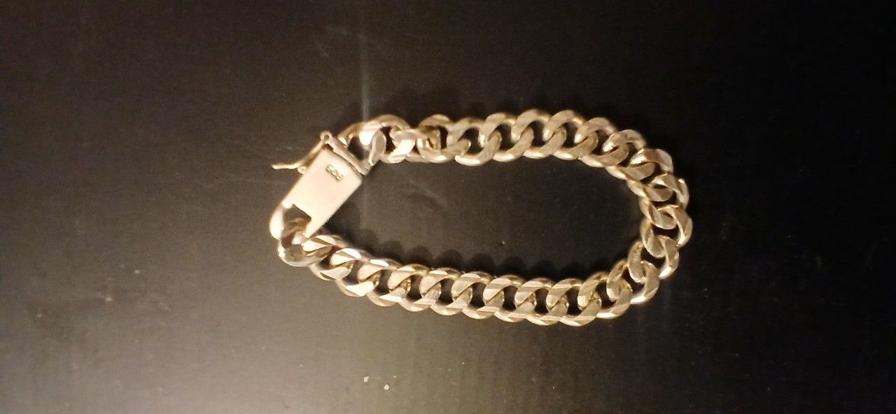 8 Inch Silver Cuban Link Bracelet