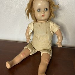 Antique 1930s Composition Head Legs Arms Cloth Body Girl Doll