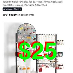 Jewelry Organizer - Large Wall Mount Hanging Jewelry Holder Display for Earrings, Rings, Necklaces, Bracelets, Makeup, Perfume & Watches 