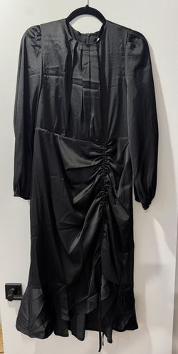 Side Tie Ruched Dress ByMM - Black Size Medium