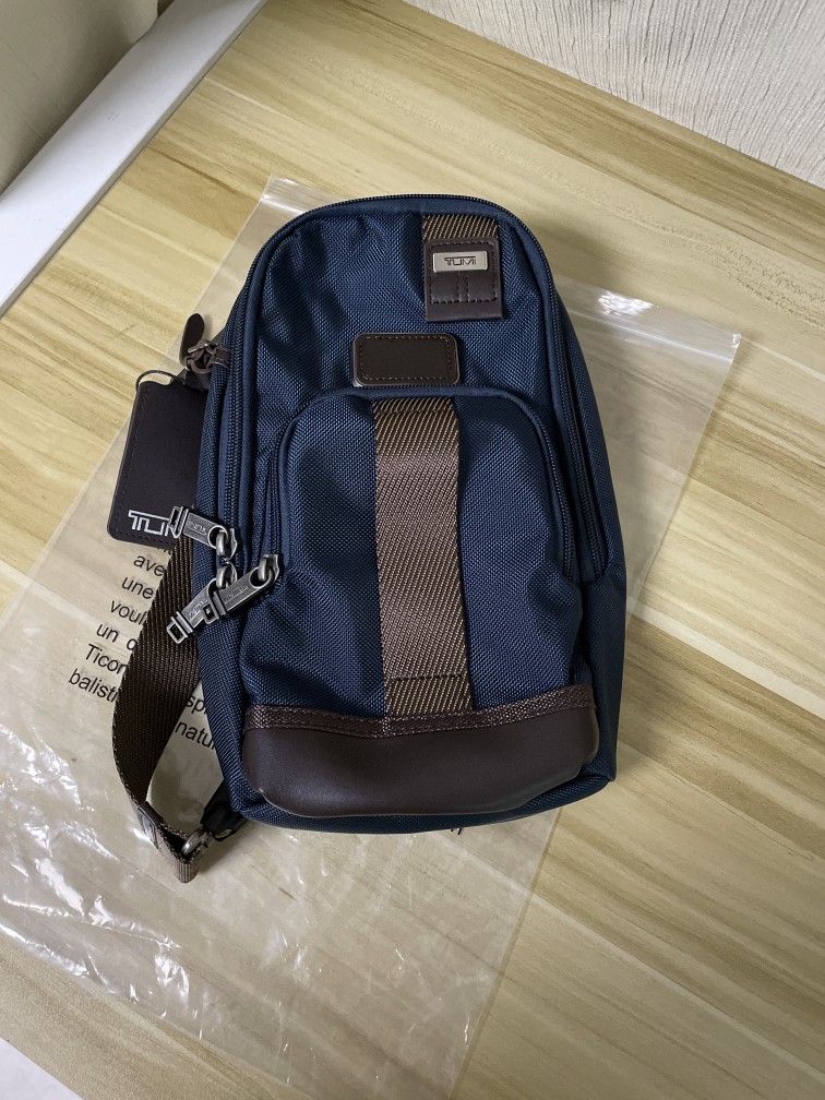 TUMl Blue Nylon Crossbody Sling Bag