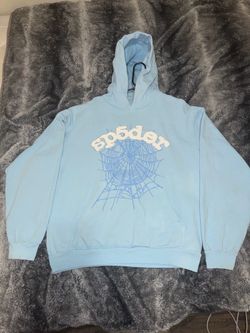 Sp5der Hoodie Light Blue