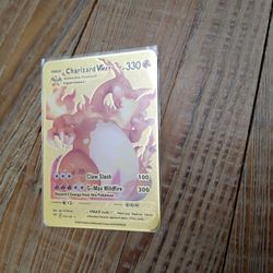 Pokemon Charizard VMax Gold Plated Card