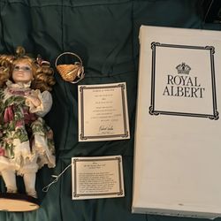 16" Royal Albert Old Country Roses Porcelain Doll w/ Stand  "Rose"