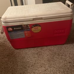 Red 48 Quart Coleman Cooler