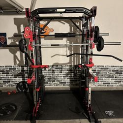 Smith Machine 200 | Adjustable Bench | 245lb Cast Iron Olympic Weights | 7ft Olympic Bar | Fitness | Gym Equipment | FREE DELIVERY/INSTALLATION 🚚 🛠️