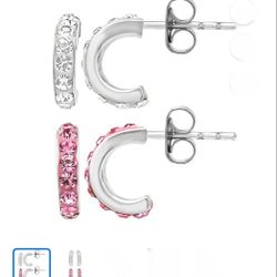 STERLING SILVER HOOP EARINGS SET OF 2