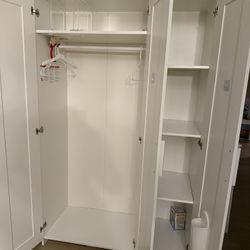 White Wardrobe Closet with Mirror – Great Condition