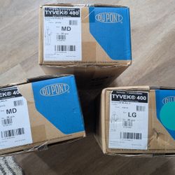 3 Boxes Tyvek 400 Hazmat/Bodysuits (25 each)
