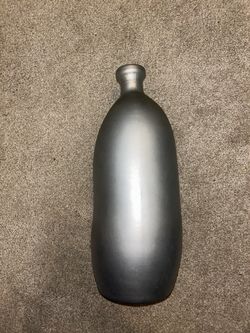 Matte Silver Decorative Bottle Vase