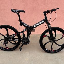 Outroad R-100 26” Folding Mountain Bike - Carbon Steel