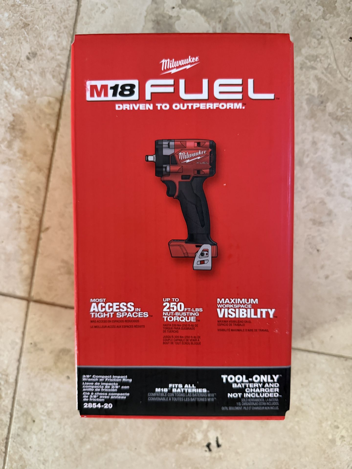Milwaukee M18 FUEL GEN-3 18V Lithium-lon Brushless Cordless 3/8 in. Compact Impact Wrench with Friction Ring (Tool-Only)