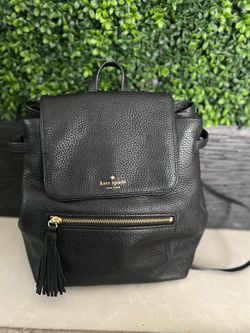 Kate Spade New York Black Pebbled Leather Backpack