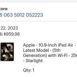 iPad Air 5 th Generation 256GB 