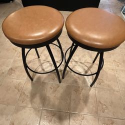 Lather Swivel steel Frame Stools 