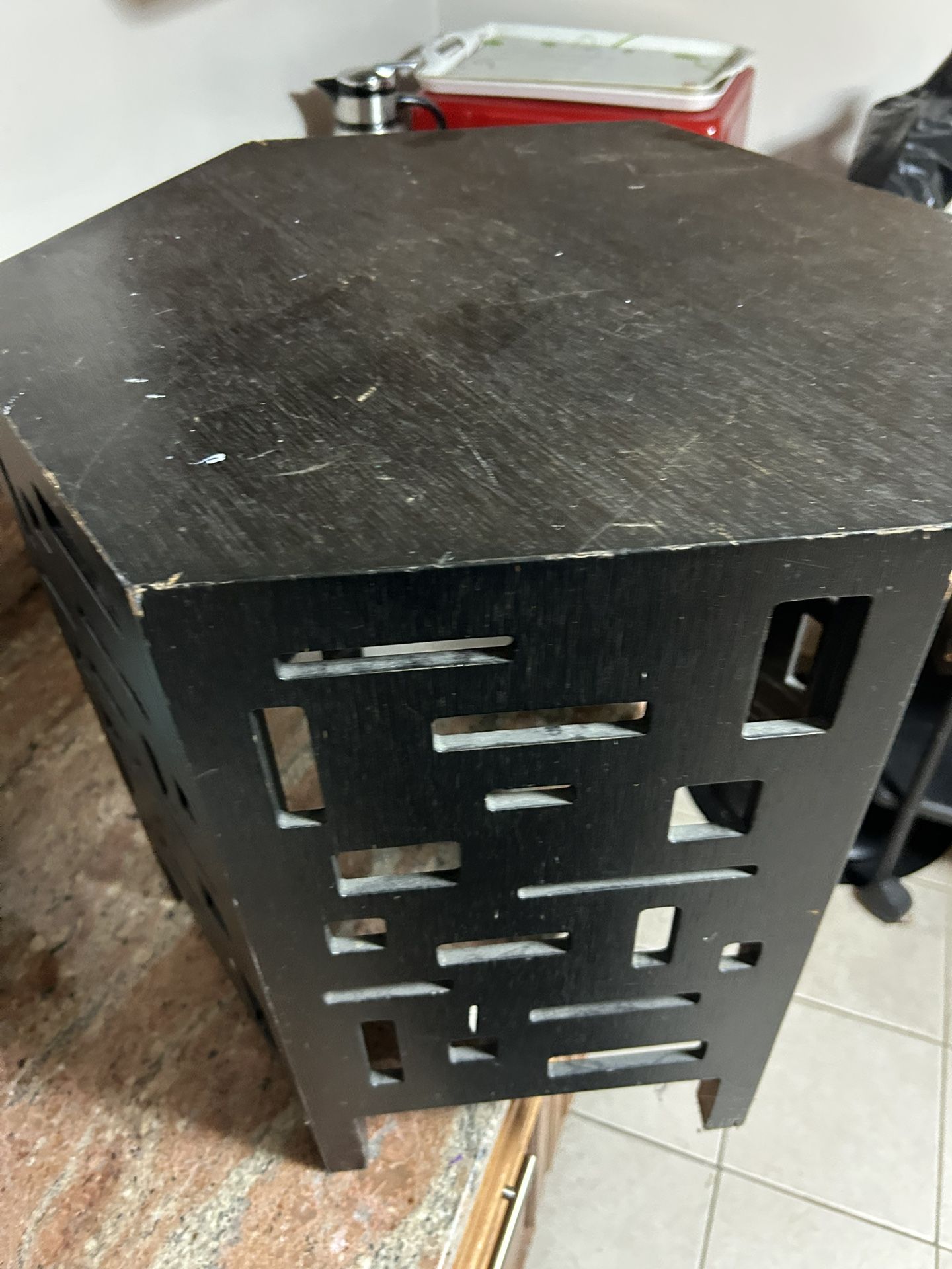 West Elm black hexagonal side table or end table