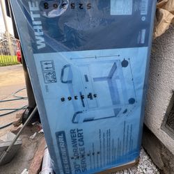 Us General 30” Service Cart 1 Drawer White