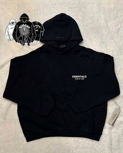 Jet black essentials hoodie