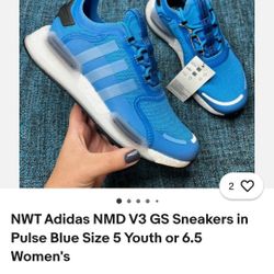 NWT Adidas NMD V3 GS Sneakers in Pulse Blue 6