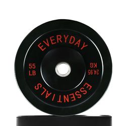 FlexWave Black Olympic Bumper Plate Sets – Steel-Hub Rubber Plates 110LB  for Strength Training