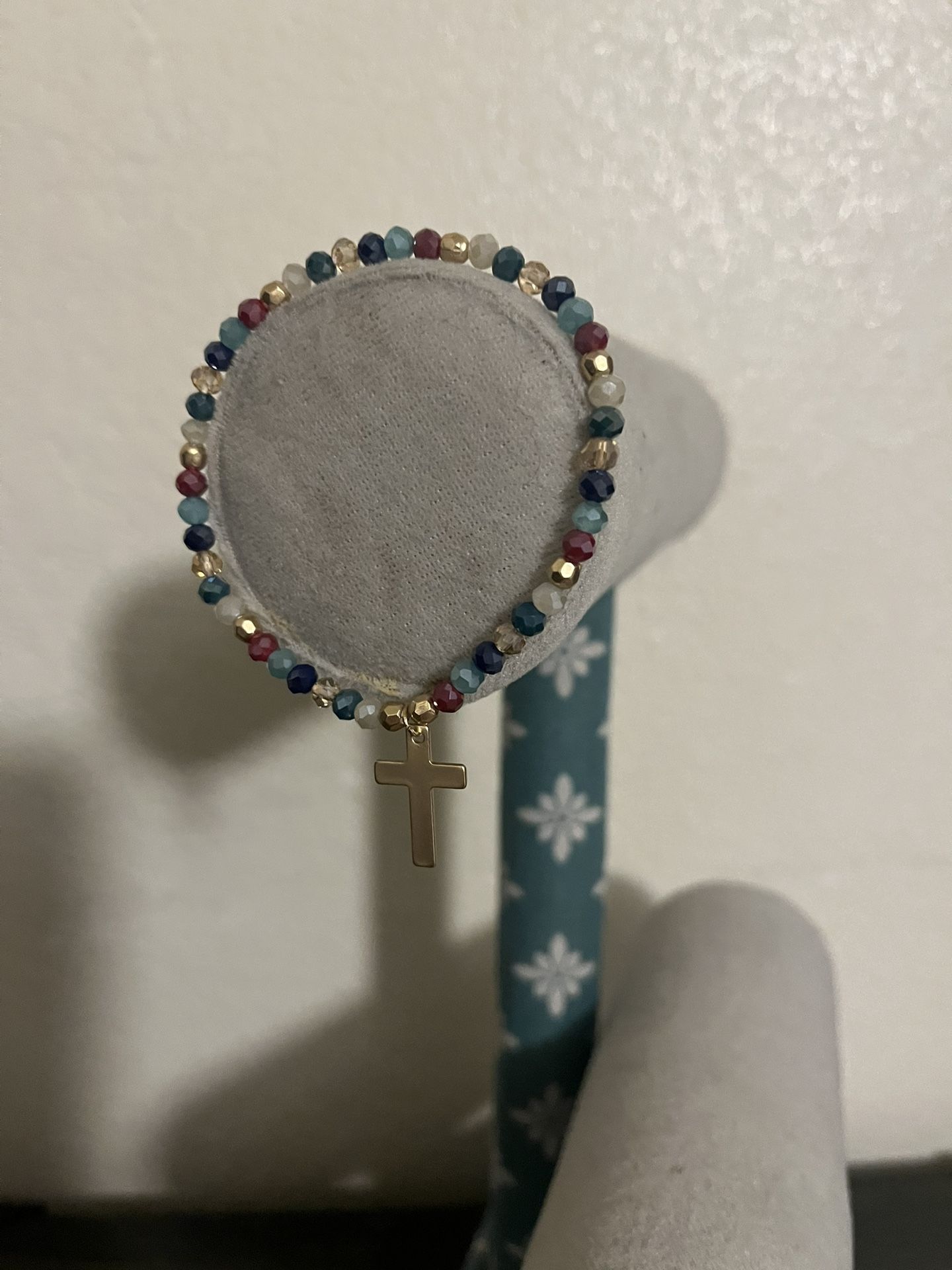 Beaded Cross Bracelet 