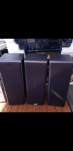 three MK satilite speakers