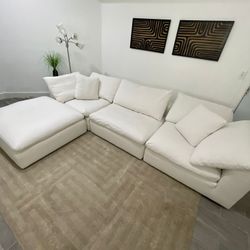 Sectional Cloud Couch Off White Sofá Modular Ottoman FREE DELIVERY