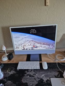 Purple imac desk top with M1 chip