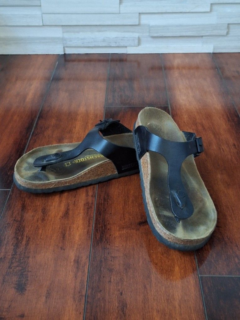 Birkenstock Gizeh Birko-Flor thong sandals Black EU 39 W8