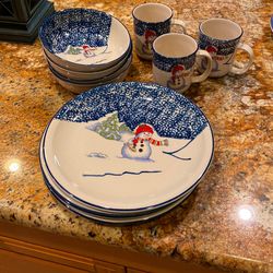 Christmas Snowman Dishes