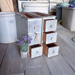 Little Drawers with Key Lockh Vintage Sewing Drawers