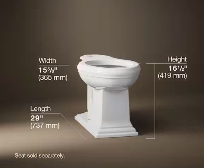 A000719A KOHLER Memoirs Comfort Height Elongated Toilet Bowl Only in White