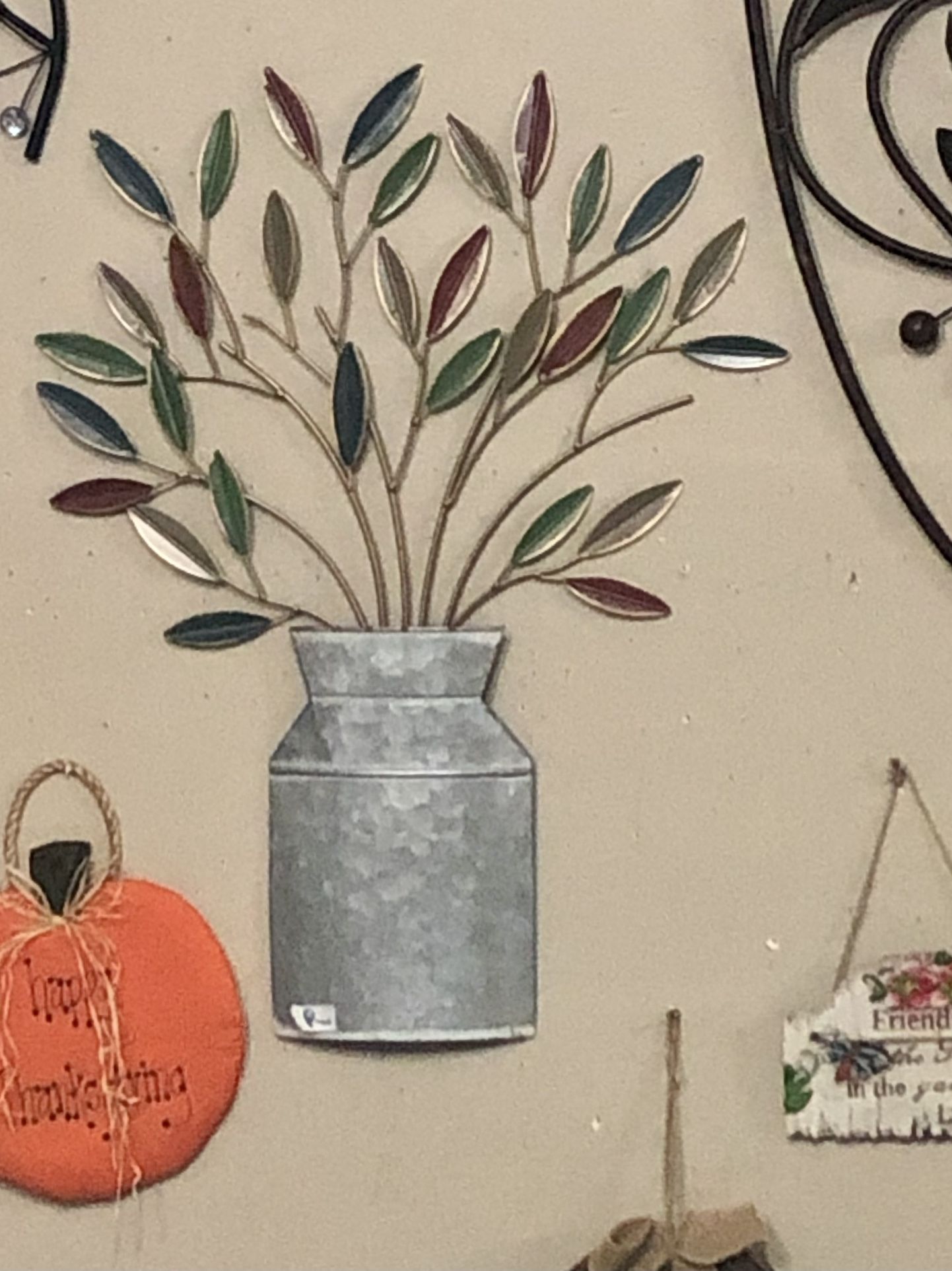 Metal Flower Pot Wall Decor 24” NEW